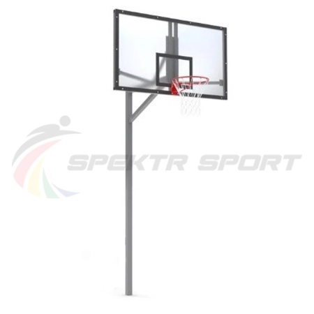 Купить Стойка баскетбольная уличная упрощенная со щитом из оргстекла, кольцом и сеткой SP D 412 в Переславле-Залесском 
