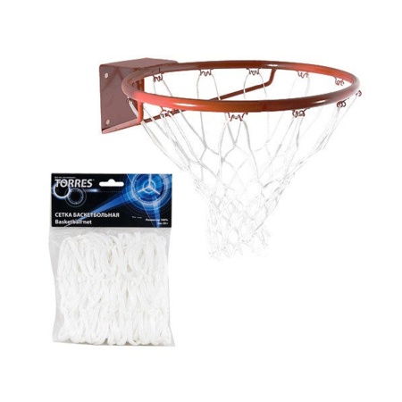 Купить Сетка баскетбольная Torres, нить 4 мм, белая в Переславле-Залесском 
